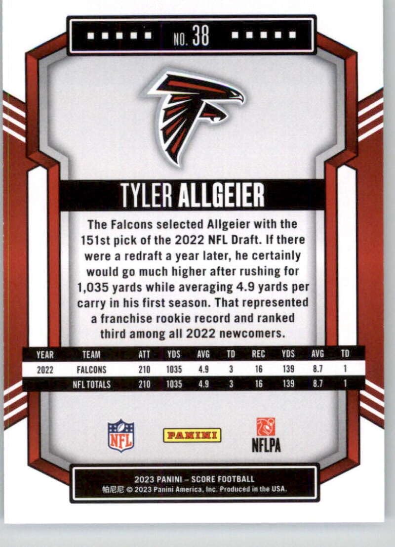 Amazon.com: 2023 Score NFL #38 Tyler Allgeier Atlanta Falcons